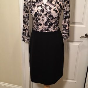 Dress Barn Lined Black Pencil Skirt